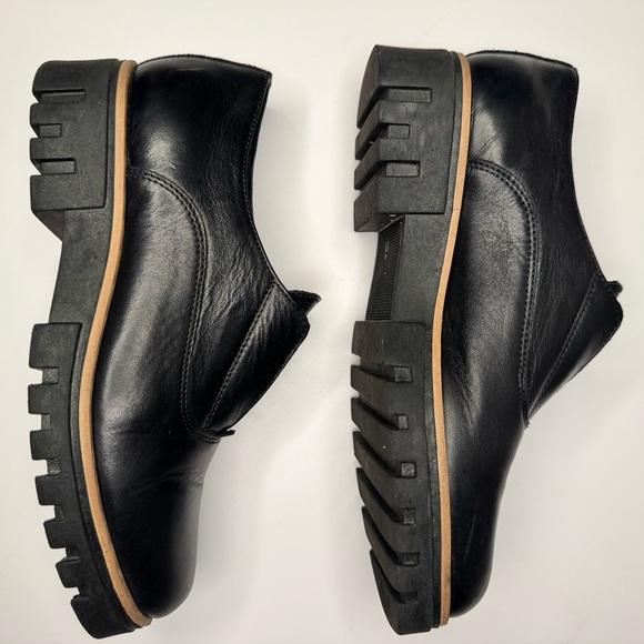 Atelier Women’s Barton Black & Tan Italian Leather Platform Penny Loafers Sz 38 - Picture 9 of 14